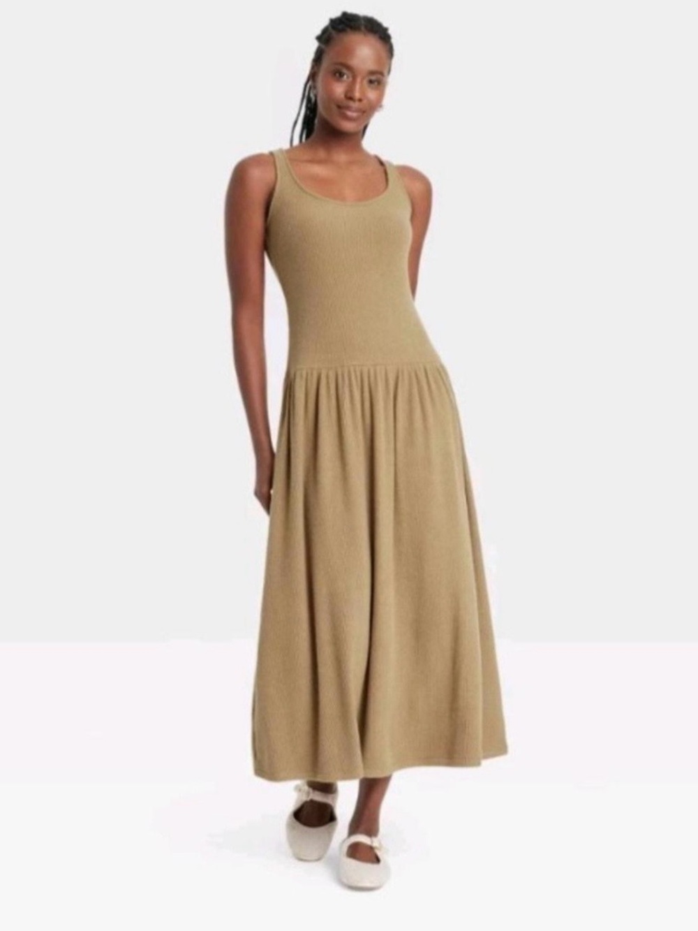 Universal Thread Taupe Ribbed Maxi Dress - Picture 3 of 3